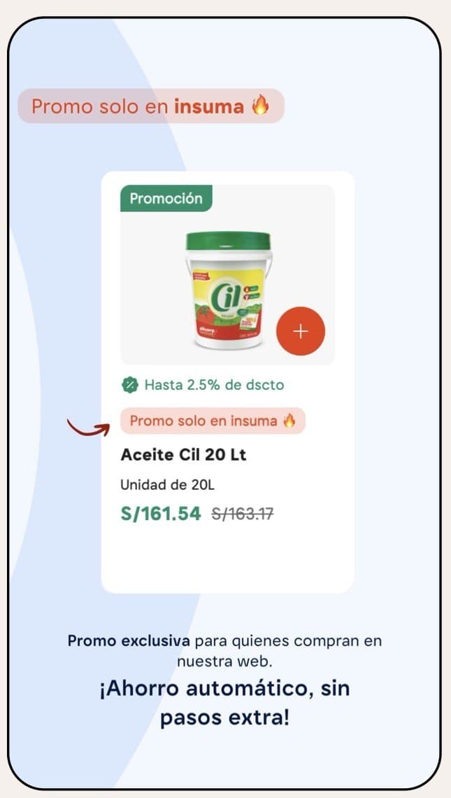 An opened story explaining web-only promotions on a 20 litre cooking oil
