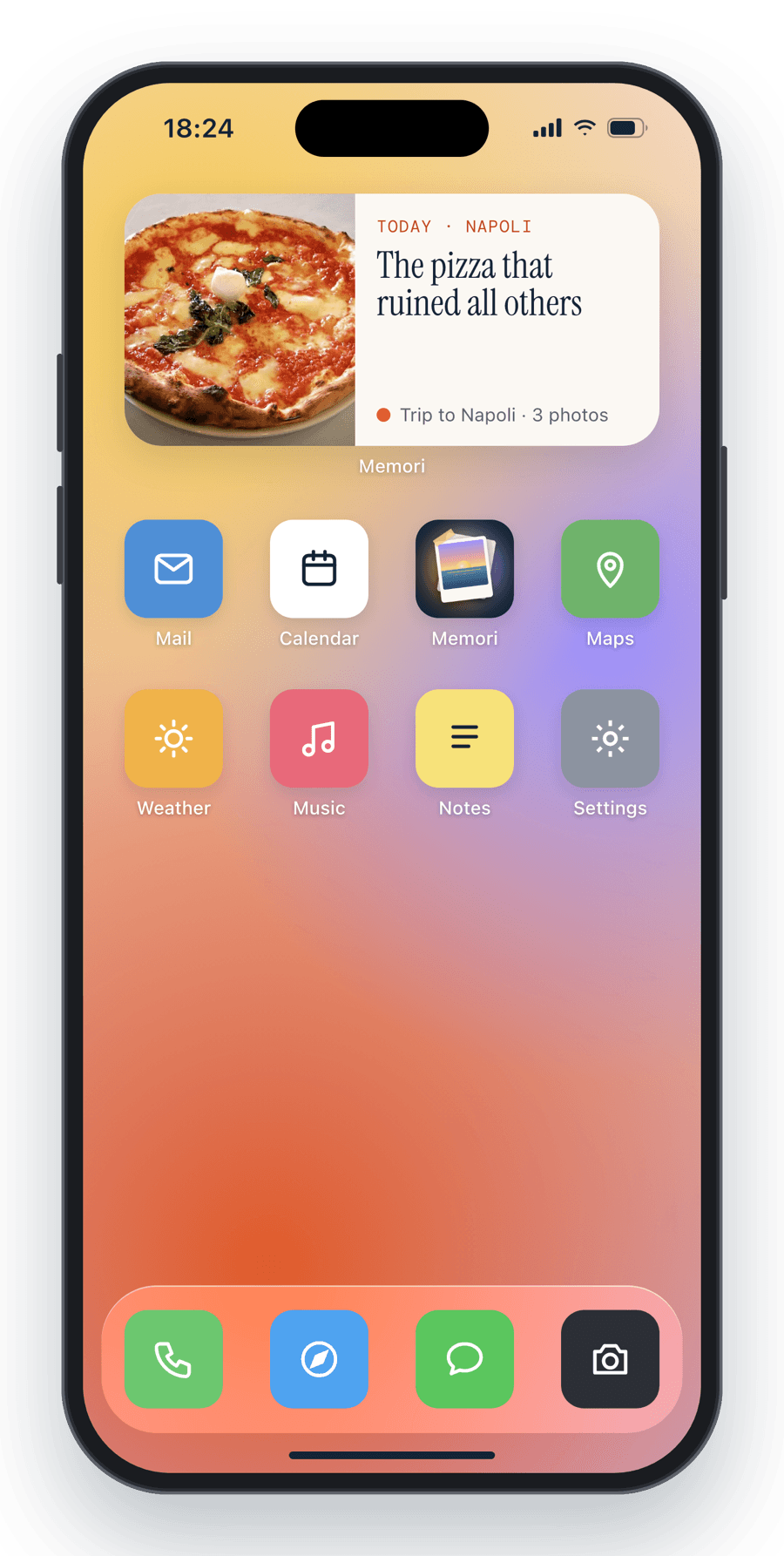 Concept: a Memori widget on the iPhone home screen